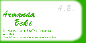 armanda beki business card